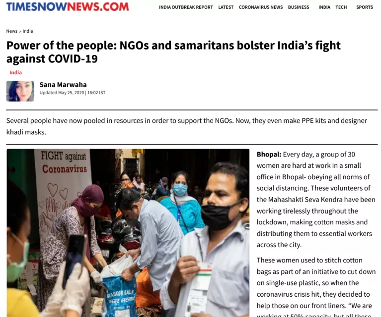 Times Now Features Umeed’s Work in India’s Fight Against COVID-19
